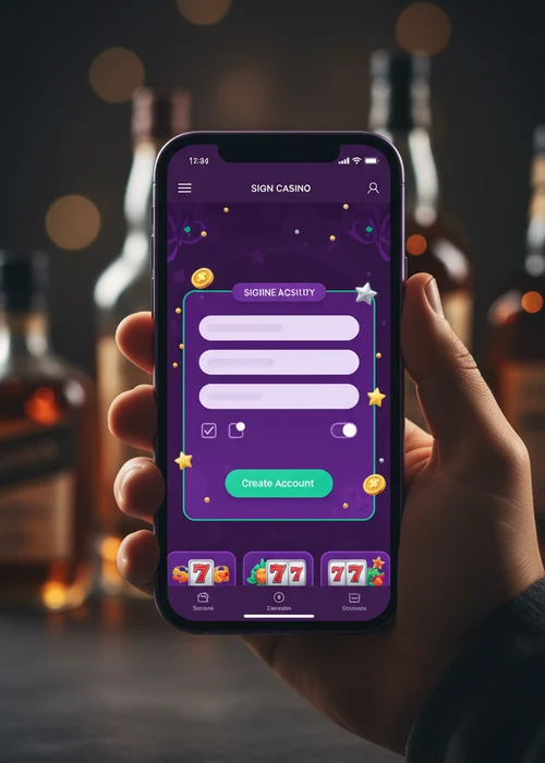 Bildschirmansicht der Registrierungsseite von Vulkaan Vegas Casino mit Eingabefeldern für E-Mail, Passwort und Währungsauswahl für neue Spieler.